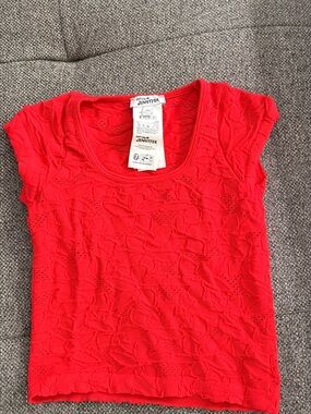 Haut rouge texturé Jennyfer